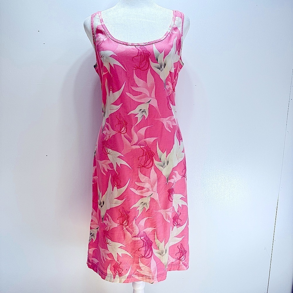 Columbia Tank Mini Dress Fish Blossom Grapefruit Pink Athletic Kawaii Tropical